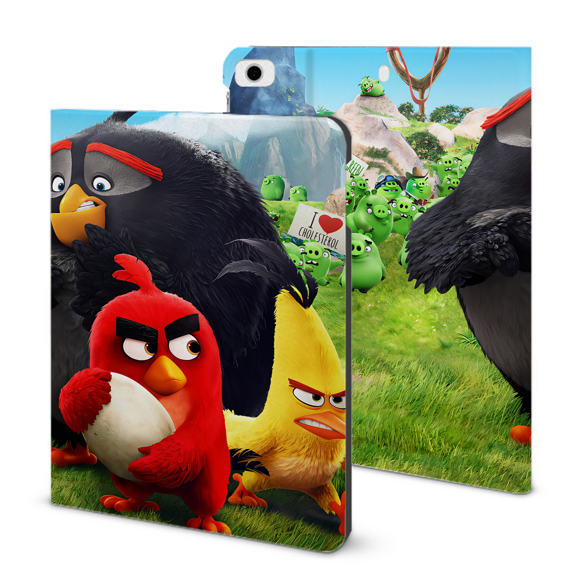 （画像用） Angry Birds アングリーバード IPad ケース ブック型 PUレザー TPU 耐衝撃 軽量 薄型 ペン収納なし 全面保護 IPad 各モデル対応